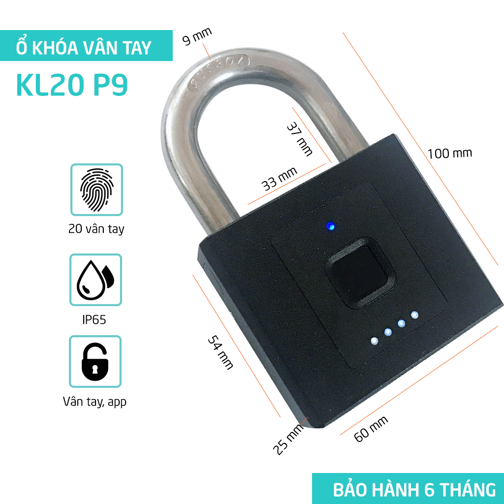 Khoá vân tay Bluetooth loại lớn KL20 (P9)