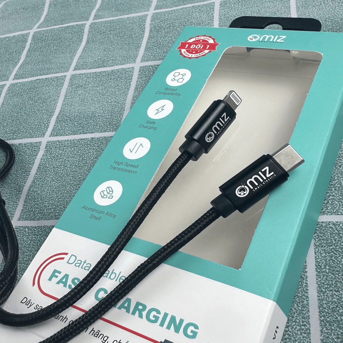 Cáp sạc nhanh Omiz OMZ-12 Type C to Lightning