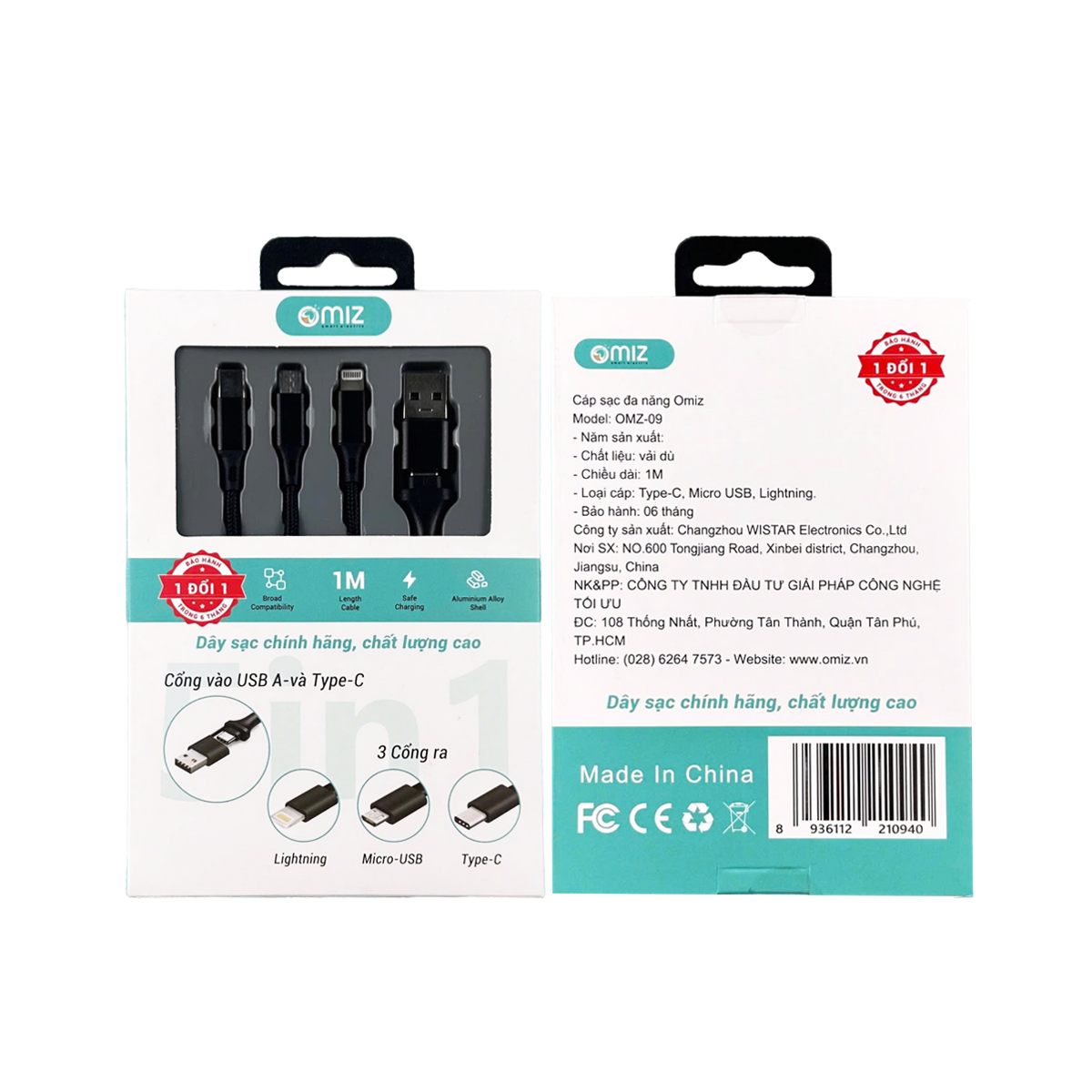 Cáp sạc đa năng Omiz OMZ-09