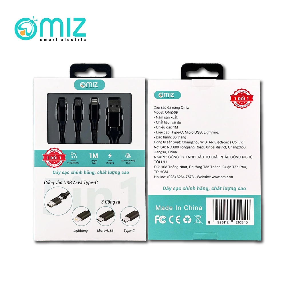 Cáp sạc đa năng Omiz OMZ-09